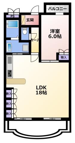 クレール浜松II(1LDK/8階)の間取り写真