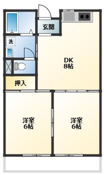 ファイン21(2DK/2階)の間取り写真