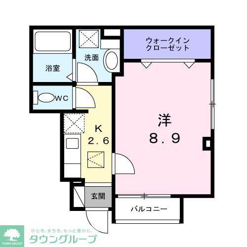 パインヒルズ(1K/1階)の間取り写真