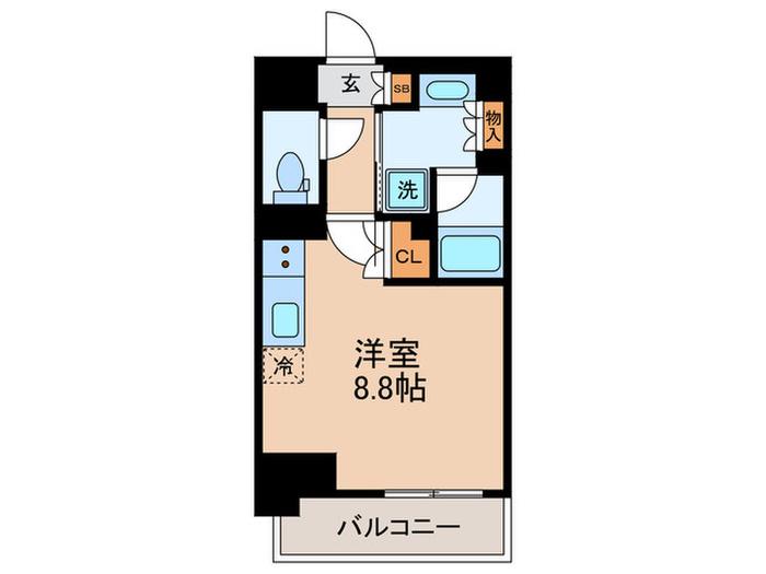 レジデンシャル目黒(ワンルーム/10階)の間取り写真