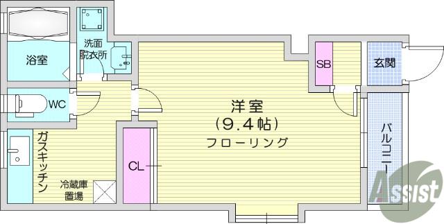 コンフォート メゾン プラム(1K/1階)の間取り写真