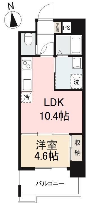 ルポーゼ・セルソ(1LDK/7階)の間取り写真