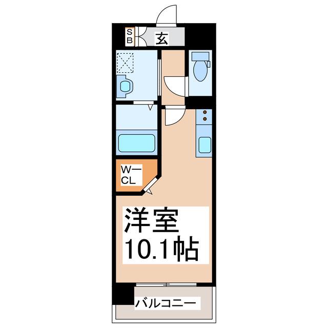 SQUARE坪井(ワンルーム/9階)の間取り写真