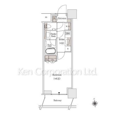 OIMACHI TRACKS RESIDENCE(1K/19階)の間取り写真