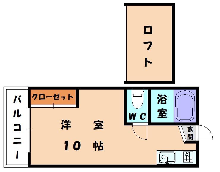 シティベールYAMANA(ワンルーム/2階)の間取り写真