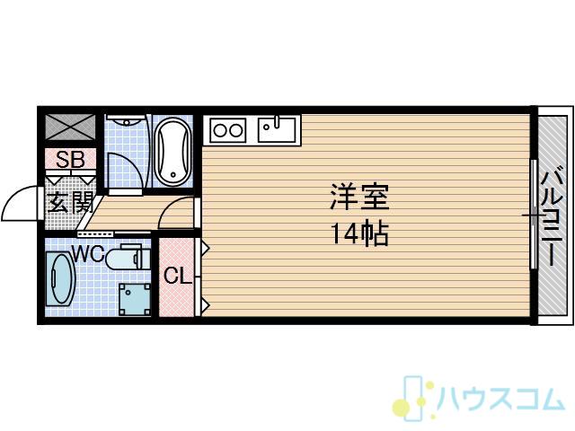 ツインリーブス(ワンルーム/2階)の間取り写真
