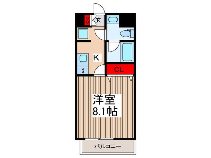 フォルターナ浦和元町(1K/3階)の間取り写真