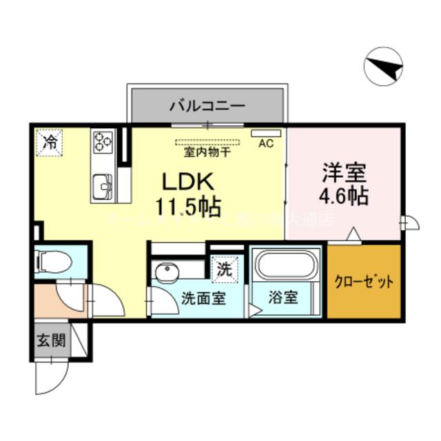 NOBLE 駅前通(1LDK/2階)の間取り写真