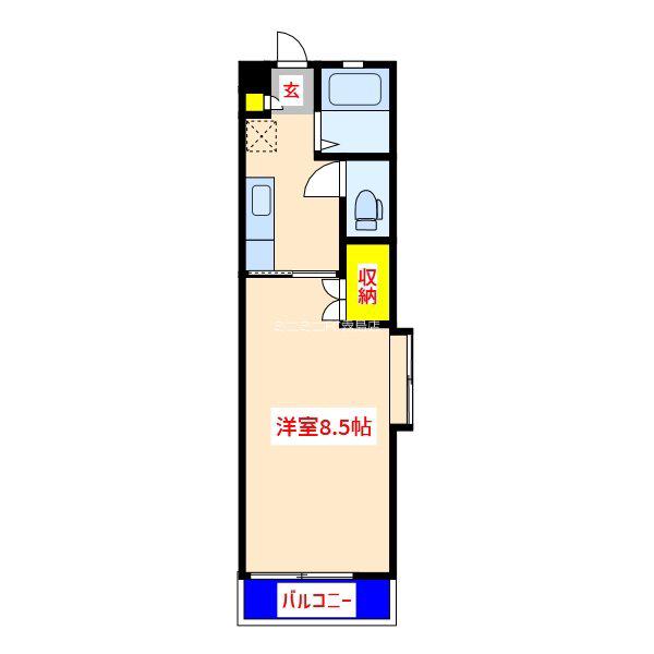 シンコーコーポラスE棟(1K/2階)の間取り写真