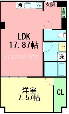 平塚スタービル(1LDK/2階)の間取り写真