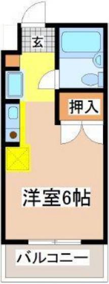 ハーモニー高美II(ワンルーム/2階)の間取り写真