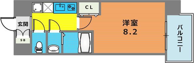 LIVIAZ KOBE SOLEIL(1K/7階)の間取り写真
