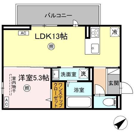 SARASA(1LDK/2階)の間取り写真