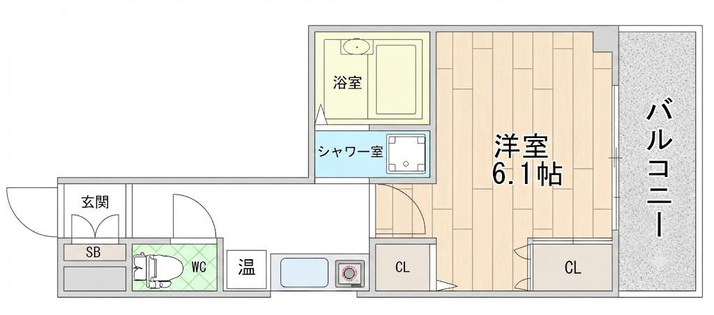MY西梅田(1K/3階)の間取り写真
