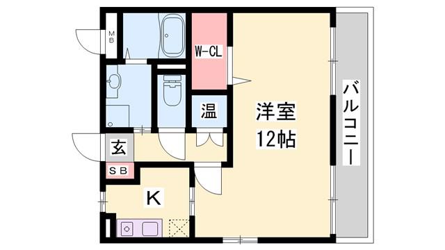 エスパシオ駅南(1K/1階)の間取り写真