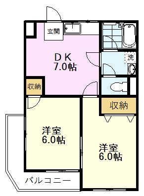 第一ゼルコバ(2DK/3階)の間取り写真