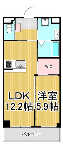 レアグランツ東難波1(1LDK/1階)の間取り写真