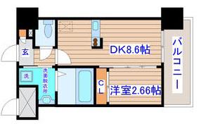 アルティザ仙台花京院(1DK/9階)の間取り写真