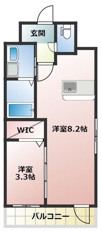 エンブレイス博多駅南(1LDK/2階)の間取り写真