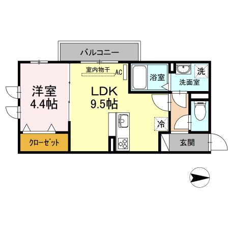 リビエルKIII(1LDK/3階)の間取り写真