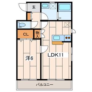 BONHEURE(1LDK/1階)の間取り写真