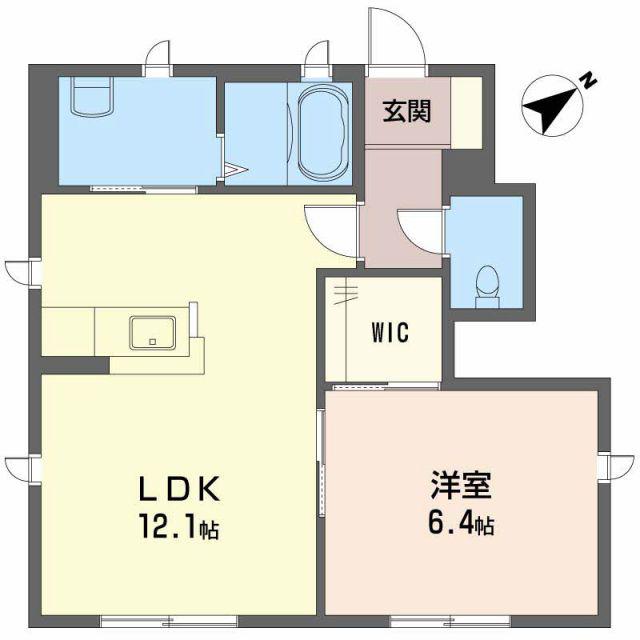メロディ・ハートA棟(1LDK/1階)の間取り写真