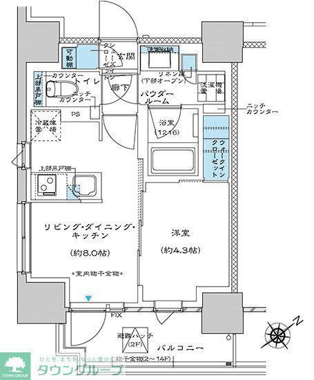 ウィルテラス板橋(1LDK/10階)の間取り写真