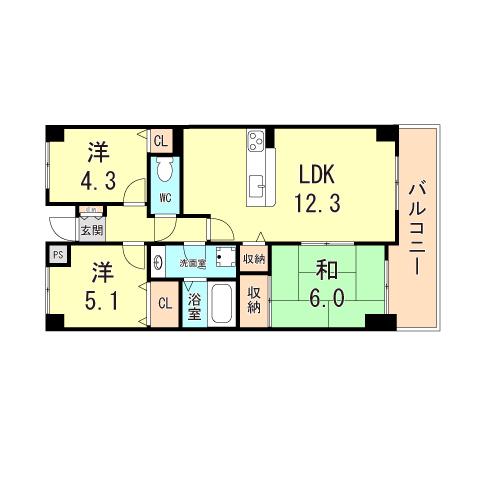 板宿パークホームズ(3LDK/7階)の間取り写真