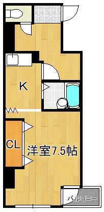 オアシス門司港(1K/2階)の間取り写真