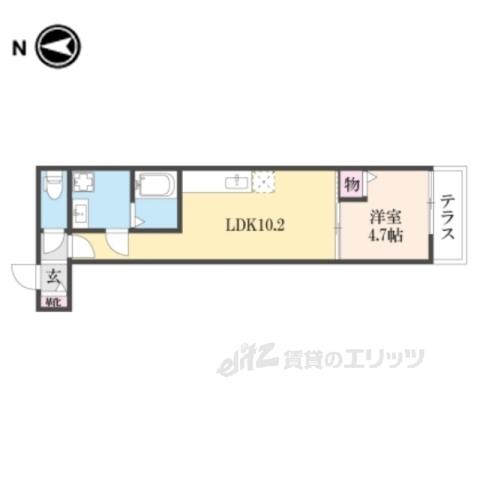 クレアール芝辻町(1LDK/1階)の間取り写真