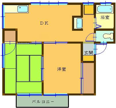 コーポスズキ(2DK/2階)の間取り写真