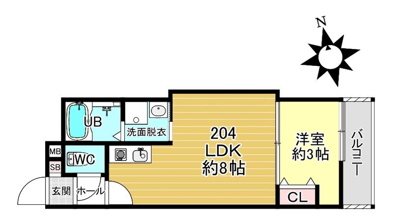 BKB仙石屋敷(1LDK/2階)の間取り写真