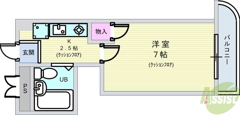 シャトレーツカサ(1K/3階)の間取り写真