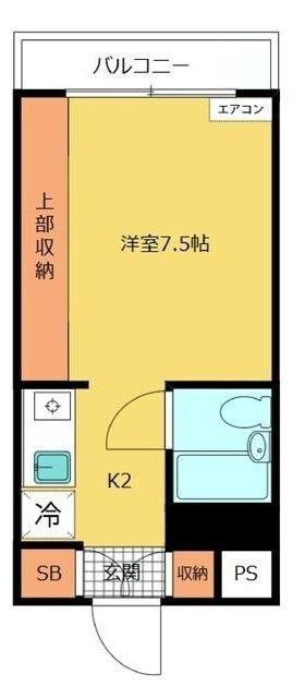ユースフル下落合(1K/1階)の間取り写真