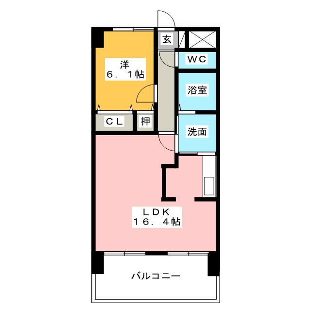ＪＲ東海道本線 蒲原駅 徒歩18分 6階建 築13年(1LDK/6階)の間取り写真