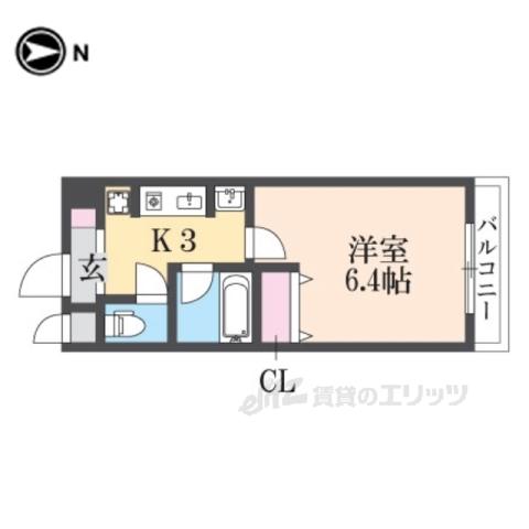 エイペックス京都新京極1(1K/10階)の間取り写真