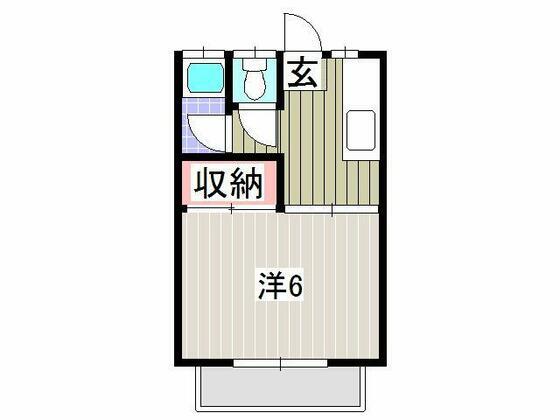 カクサン第1コーポ(1K/1階)の間取り写真