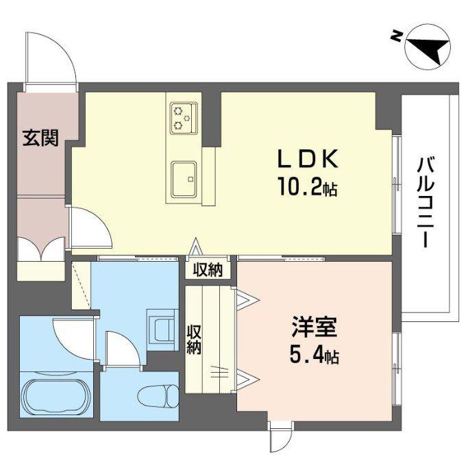 アドバンス(1LDK/3階)の間取り写真