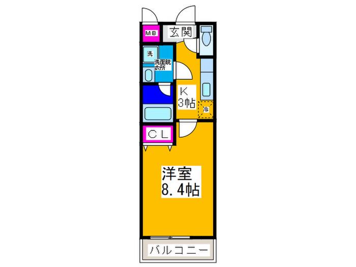 フィオーレ東上野芝(1K/1階)の間取り写真