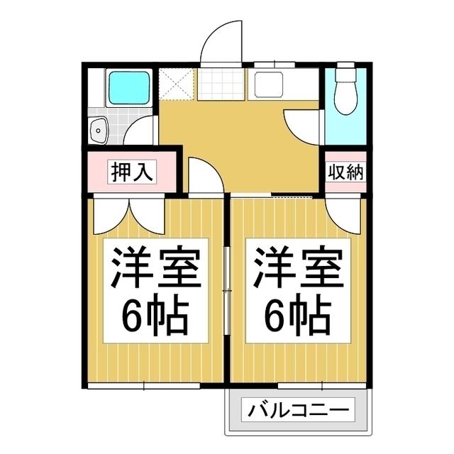 リバーサイド駒沢(2K/2階)の間取り写真
