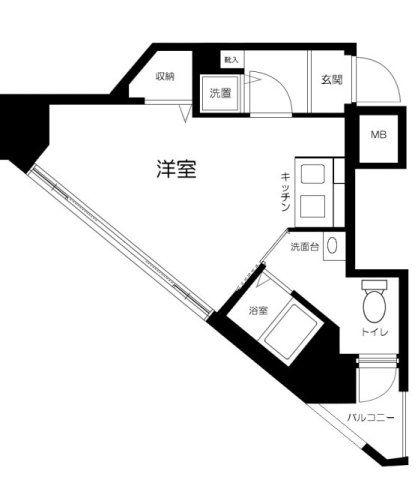 スパシエルクス五反田(ワンルーム/3階)の間取り写真