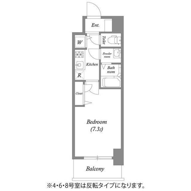 プランドール北浜(1K/9階)の間取り写真