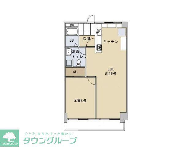 東八コーポ(1LDK/5階)の間取り写真