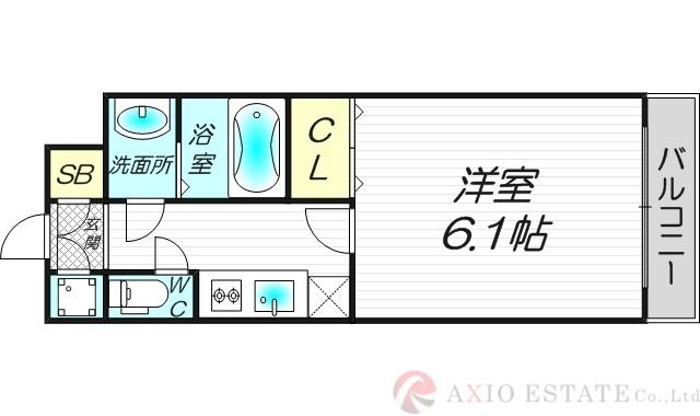 エスリード北大阪レジデンス(1K/8階)の間取り写真