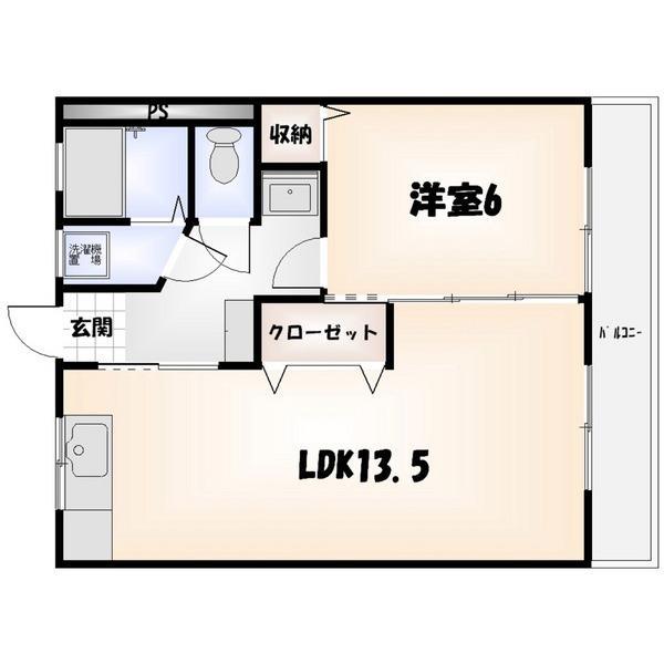 イレーネ南昭和(1LDK/5階)の間取り写真