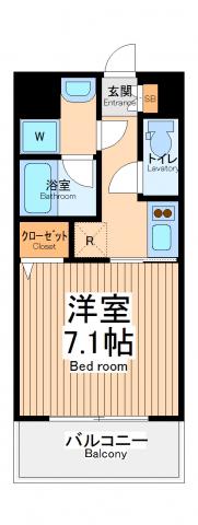 ズーム川崎(1K/6階)の間取り写真