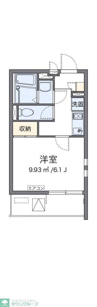 クレイノパーシモン(1K/3階)の間取り写真