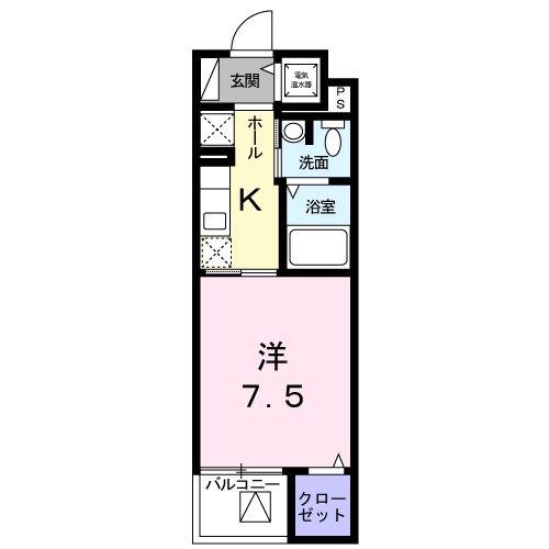 ラシュレ(1K/2階)の間取り写真