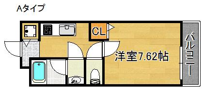 ＪＲ阪和線 東貝塚駅 徒歩8分 2階建 築23年(1K/2階)の間取り写真