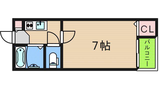 ブルーメイトB(1K/5階)の間取り写真